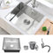 Stainless Steel Kitchen Sink, 50X40CM Small Sink, BoomHoze Undermount Single Bowl Outdoor Campervan with Silencer Pad, Drainer Fittings, Drop in Flushmount or Topmount Installation, Brushed