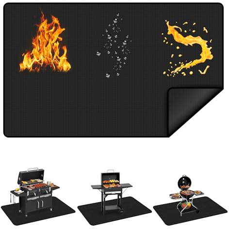 OFASIZEN Extra große Grillmatte für Outdoor-Grill, Grillmatten für den Außengrill zum Schutz der Terrasse, Pflastersteine (223,5 x 124,5 cm)