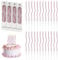 URAQT 24 Pièces Bougies d'anniversaire Torsadées, Bougies de Gâteau en Spirale avec Supports pour la décoration de fête de Gâteau de Mariage d'anniversaire (Or Rose)