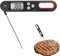 Digital Meat Thermometer, 3S Instant Read Food Cooking Thermometer, Foldable Long Probe, Waterproof & Calibration Thermometers with LCD Display for Kitchen, BBQ, Steak, Jam, Beer, Water, Milk(Black)
