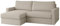 Ecksofa FARO MINI mit Schlaffunktion und Stauraum – Kompaktes Sofa 224 cm – Cordstoff POSO – für kleine Räume – modernes Design (Creme, Links)