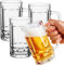 AXIM Bicchieri da birra con manico, piccoli bicchieri classici da birra, 330 ml, tazze per latte, succhi di frutta, bar, bevande (4 pezzi)