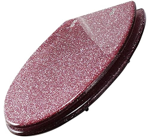 Abattant WC à paillettes robuste avec fermeture amortie et libération rapide, design ovale, matériau en résine respectueuse de l'environnement, fixation facile en haut/bas, couleur rose élégante
