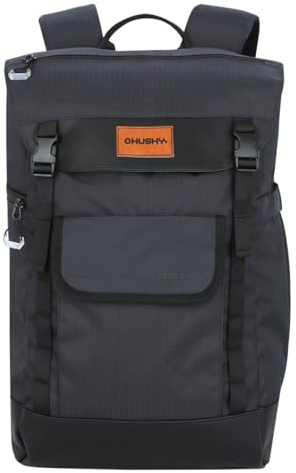 Husky Robber City Rucksack Daypack Laptopfach Business Leicht Schwarz 25 L | Laptopfach, Organizer, wasserabweisend, Ripstop, recyceltes Polyester, ergonomischer Rücken, für Arbeit, Uni, Alltag.