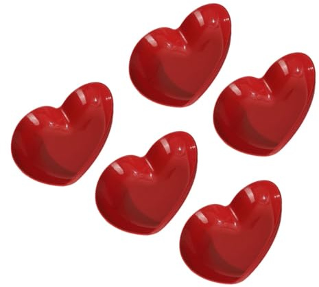 BESPORTBLE Assiettes Multifonctions Réutilisables en Pp Rouge Lot de 5 Assiettes de Fruits de Cœur pour Décoration de Table Élégante et Service de Collations