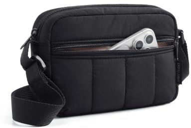 LIGHT FLIGHT Puffer Umhängetasche Damen Crossbody Bag Klein 2.4L | Leicht Klein Handtasche Damen mit Verstellbarem Gurt, Kleine Stepptasche Schultertasche Handytasche für Alltag Reise Spot