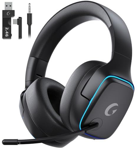 Gvyugke 2.4GHz Wireless Gaming Headset für PS5, PS4, PC, Switch, Tri-Mode