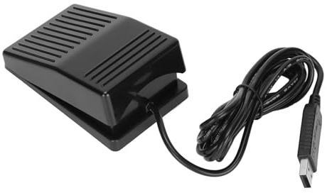Tomvorks USB-Fußschalterpedal, Hochempfindlicher Programmierbarer Schalter für Computer-Transkription, Gaming und Mediensteuerung, Ergonomisches Design, Schwarz