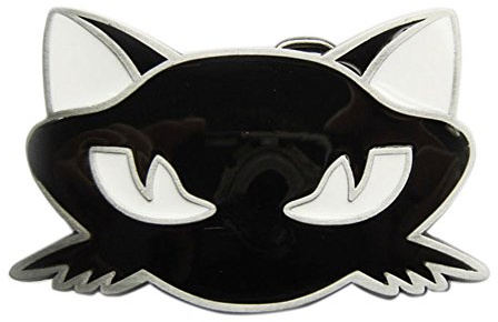 Jean's Friend New Vintage Black Enamel Cat Animal Belt Buckle Gürtelschnallen