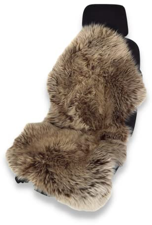 Leibersperger Felle Hochwertige Autofell Sitzauflage Stoffsitz – Geeignet für Jede Jahreszeit - Besonders schmutzabweisend - Universelle Passform – Made in Germany (Cappuccino)