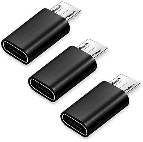 JBSTK USB-C auf Micro USB Adapter [ 3 Stücke ] USB Type C Female auf Micro USB Male Schellladung (Schwarz)