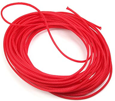 Othmro 32.8FT PET Braided Cable Sleeve, 3mm Width Wire Loom Sleeving and Organizer, Protect for TV, Audio, PC Cords from Pets Chewing Red 1pcs