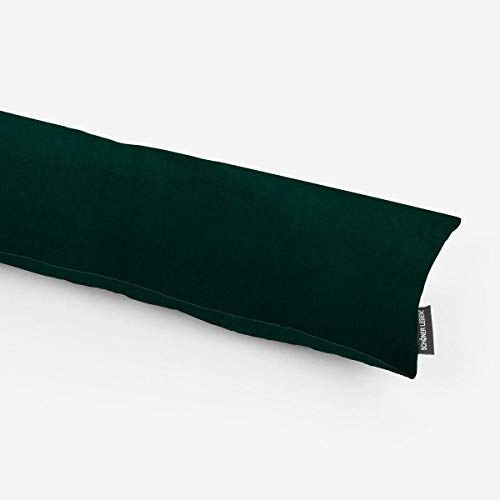 SCHÖNER LEBEN. Zugluftstopper Velvet Samt EIN dunkelgrün div. Größen, Auswahl:130cm Länge