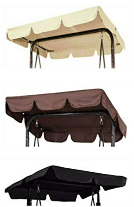 Replacement Canopy For Swing Seat 2 & 3 Seater Sizes Garden Hammock Cover (120 * 142 * 18CM, Beige)