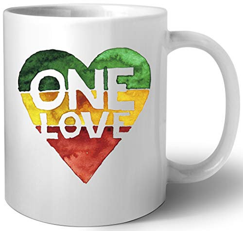 Luxogo One Love Music Rasta Reggae Heart Peace Roots Keramik Tassen Mug