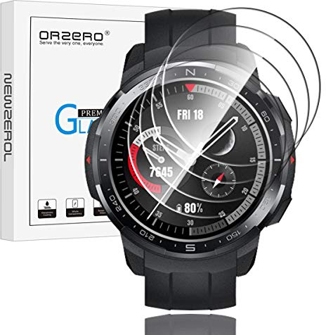 NEWZEROL 4 Stück Kompatible für Honor Watch GS Pro/Garmin Fenix 5 Schutzfolie (Nicht für Sapphire & Fenix 5 Plus/5S/5S Plus/5X/5X Plus) Smartwatch Displayschutz aus gehärtetem Glas Blasenfreie