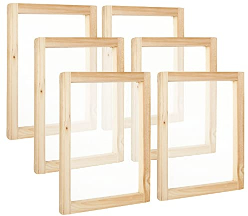 FVIEXE Siebdruckrahmen aus Holz mit Netz für Siebdruck, 24 x 29 cm, 6 Stück
