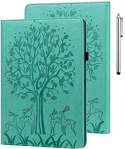 GLANDOTU Case for Samsung Galaxy Tab A6 / A 10.1 2016 (SM-T580/SM-T585), Elastic Strap Pen Holder Fold Stand Function Cover, Folio Flip PU Leather Tablet Cases (free Stylus pen) - Green