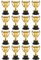 NUOBESTY 16 Pz Oro Premio Mini Coppa del Trofeo Mini Coppa del Mondo Trofeo Piccole Tazze di Plastica Trofeo Tazze di Plastica