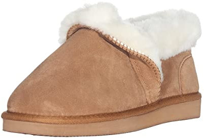 Harrys-Collection Damen Hausschuh Halbschuh Boots aus Lammfell in 2 Farben Merino, Farben:braun, Schuhgröße:40