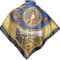 Satin-Tuch Wien - Design SISI & FRANZL – Blau, Austria-Design, Souvenir aus Österreich, Kaiserin Elisabeth, Kaiser Franz, Sisi und Franzl, Goldene Wagenkutsche, Fuhrpark des Wiener Hofes