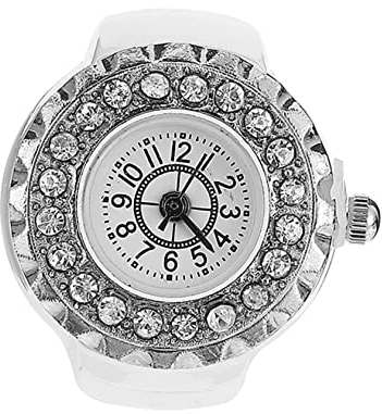 Mikikit 2 Stücke Modische Mini Uhr Für Frauen Diamant Dekorative Finger Uhr Elegante Schmuck Uhr Digitale Elektronische Finger Uhr Für