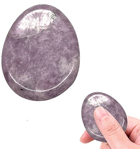 Pierre de Souci pour L'anxiété Cristaux de Guérison Naturel Améthyste Pierre pour L'anxiété et le Stress Pierres Thérapeutiques Pierre D'inquiétude Amulette Chakra Quartz Paume Reiki lithothérapie