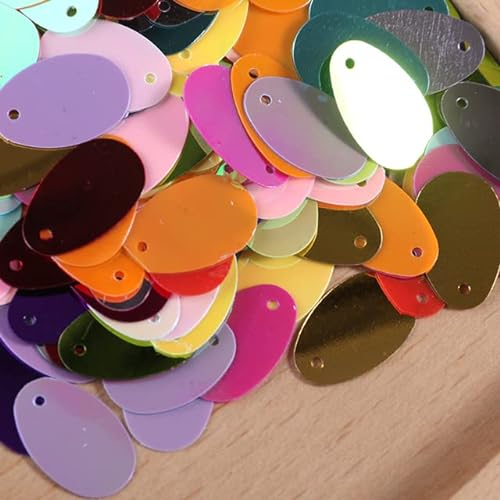 12mm*20mm Elliptische Form Pailletten mit Loch DIY Material Kostüm Prop Material Kleid Kleidung Tasche Schuhe Dekoration PVC 400 STÜCKE