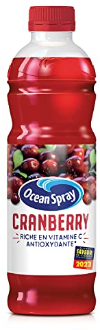 OCEAN SPRAY Bouteille de jus de cranberry -au goût légèrement acidulé et pure- 1 Litre -Carton de 6 bouteilles
