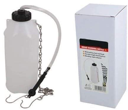ReTaaj Brake Fluid Bleed Bottle Kit 1L Waste Oil Bottle Brake Clutch Fluid Bleeder Bleeding Tool Hanging Chain & Nipple Adaptor