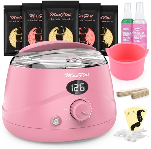 Waxing Set, Wachs Kit für Frauen Männer MaxFlat Digital Wax Pot Hartwachs Kit mit 51 Wachs Zubehör 17oz Brasilianisches Wachs für Ganzkörper Achselhöhle Brazilian Bikini Waxing Kit…