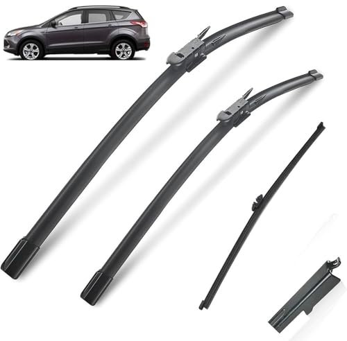 3-teiliges Scheibenwischer-Set for vorne und hinten, kompatibel mit Ford Kuga MK 2 Escape C520 2012–2018, Windschutzscheibe, Windschutzscheibe, Fenster, 28+28+11