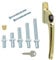 FixRello Maniglia universale per finestra in uPVC, con serratura, ambidestra, multi-mandrino, oro (1 pezzo)