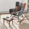 AMAZWI Moderner Gepolsterter Schaukelstuhl mit Hoher Rückenlehne, Stoffschaukelstuhl Mit Fußhocker Sessel-Loungesessel Im Wohnzimmer-Schlafzimmer-Loungebereich (Color : Patchwork Color)
