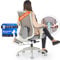 SCHEKKA® Bürostuhl Ergonomisch Testsieger - Besonders individuell Einstellbarer Schreibtischstuhl mit Lordosenstütze, 3D Armlehnen & atmungsaktives Mesh - Bürostuhl 150 kg (Hellgrau/Grau)