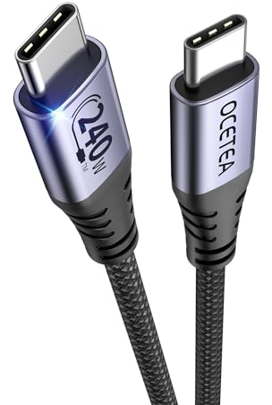 Ocetea 240W USB C to USB C Charger Cable, PD3.1 Fast Charging Lead Compatible With iPhone 16 15 Pro Max Plus, MacBook Pro, iPad Pro, Galaxy S24 S23, Pixel (1M)