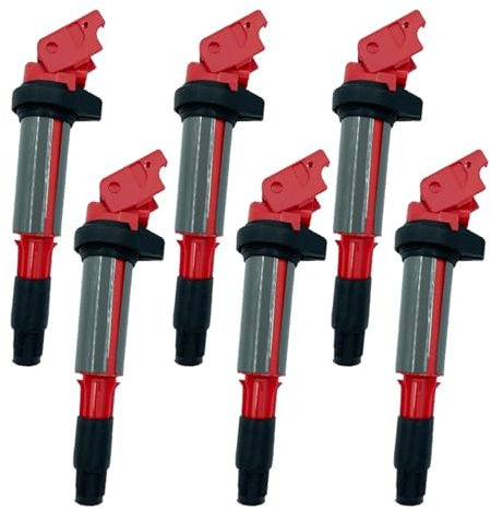 6-teilige Hochleistungs-Zündspule UF522 12131712219, kompatibel mit BMW E46 E90 E65 E92 E39 E60 E66 E83 E53 Rolls-Royce V6 V12