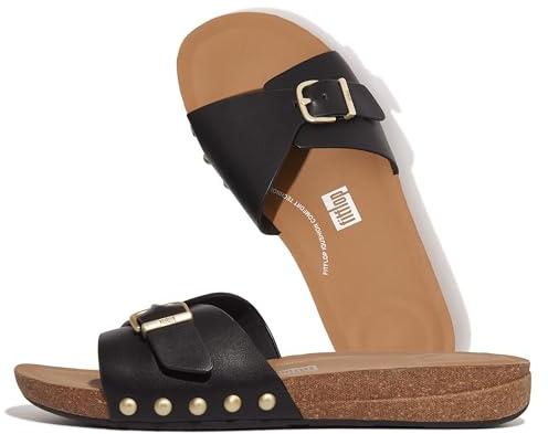 Fitflop Iqushion Adjustable Buckle Leather Slides EU 36