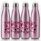 Personalised Water Bottle Customised with Name, 500ml Pink, Blue, Gold, Silver, White, Smooth, Glitter Stainless Steel Flask for Hot and Cold Drinks, Pink Valentine Love Heart Bottle