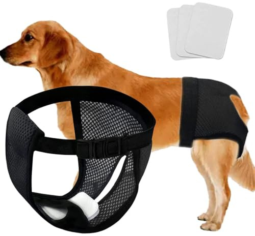 1 Packung Hündinnen Läufigkeitshose Waschbare Schutzhöschen Wiederverwendbare Hundewindeln Hundehose mit Damenbinde Verstellbare Schutzhose für Weibchen Hunde Läufigkeit