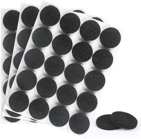 moinkerin 60 Stücke Filzgleiter Selbstklebend 25mm filzgleiter für stühle 5mm Dicke Möbel Filzgleiter für Möbelfüße Stuhlbeine, Hartholzböden(Schwarz,25mm)