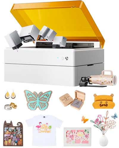 xTool M1 Ultra 4-in-1 Craft Machine, 10W Laser, Riser Base and Rotary | Inkjet Printing, Blade Cutting, Pen Drawing, Supports 1000+ Materials, For DIY Gifts & Small Business, Easy Operation