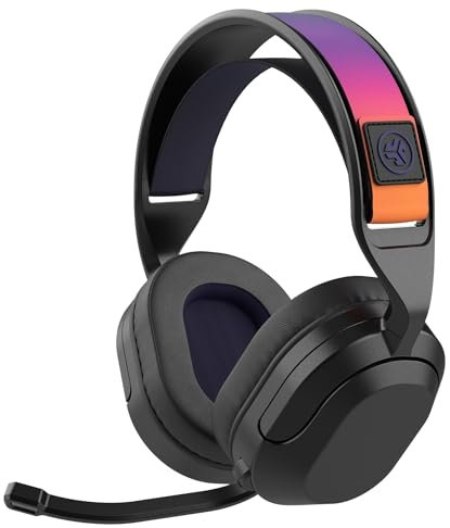 JLab Nightfall Over Ear Wireless Gaming Headset - Gaming Headsets with Mic for PC/PlayStation/Nintendo Switch - 50mm Driver, Cloud Foam Cushions & Sound Isolating Inner Shelf