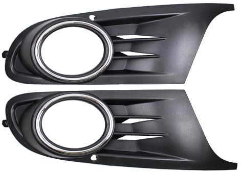 Stoßstange Gitter Nebelscheinwerfer Lüftungsgitter Frontstoßstange Grill Blende Stoßfänger Abdeckung Rahmen Kühlergrill Chrom schwarz vorne links und rechts für Golf 6 2008 2009 2010 2011 2012 2013