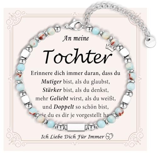FAOMZQ Armband für Tochter, An Meine Tochter Geschenke von Eltern, Geschenk für Tochter von Mama Papa zum Geburtstag Weihnachten Abschluss Firmung Kommunion