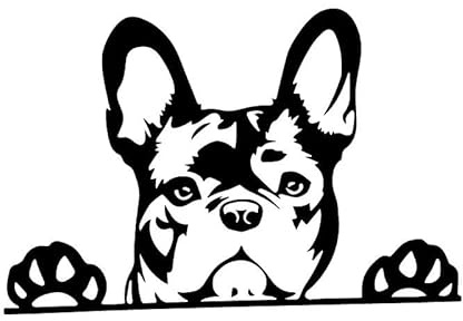 JIFENLI Autoaufkleber 15,6 x 10,4 cm kreative Vinyl Auto Aufkleber Pfoten hoch französische Bulldogge Frenchie Bully Hund Aufkleber Schwarz/Silber