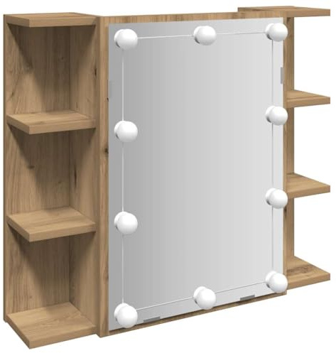vidaXL Spiegelschrank mit LED Artisan Eichen-Optik 70x16,5x60 cm