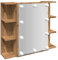 vidaXL Spiegelschrank mit LED Artisan Eichen-Optik 70x16,5x60 cm, LED Spiegelschrank, Wandschrank, LED-Badspiegel, Spiegelschrank Bad, Spiegelregal