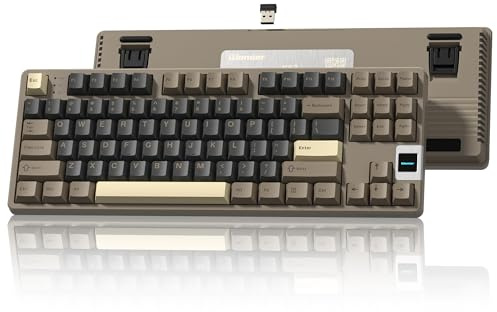Rainy75 QK87 75% Keyboard with Multimedia Screen, QMK/VIA Wireless Gaming Keyboard, Creamy Mechanical Key Board,3-Mode RGB Custom Gasket Hot Swappable for Windows&Mac, POM Linear Switch (Green Brown)