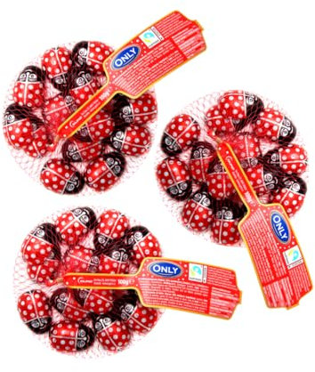 Only Glückskäfer aus Schokolade | Schoko-Marienkäfer | Glücksbringer | 3x85g